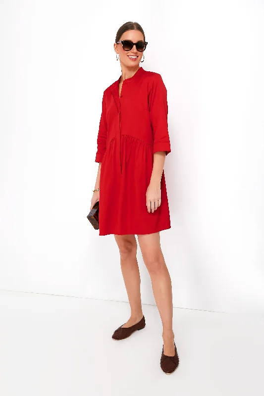 Limited Time Offer Fiery Red Royal Shirt Dress
