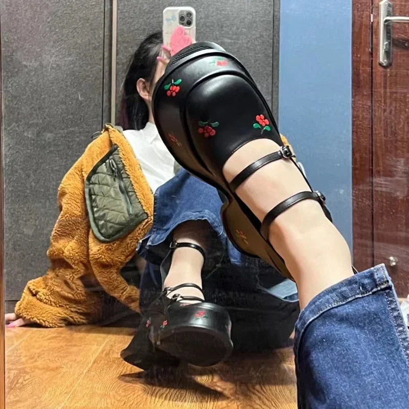 Joskka Y2K Platform Shoes Women Mary Janes Pumps Buckle Fashion Design Brand Luxury Lolita Cute Cosplay Girl Gothic High Heel