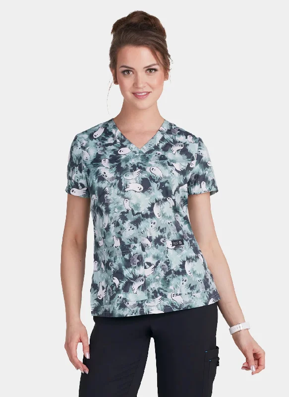 Koi Basics Leslie Scrub Top - Ghost City