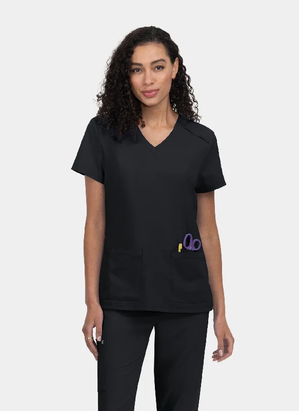 Koi Cureology Cardi Scrub Top - Black