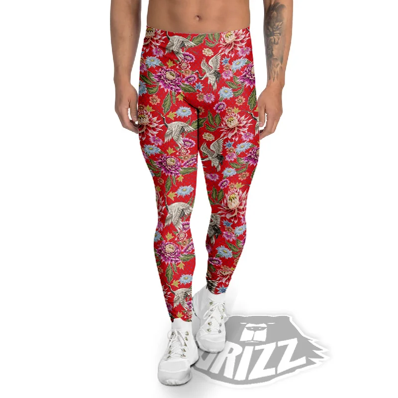 Chrysanthemum Art Print Pattern Men's Leggings