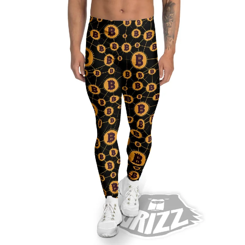 Connection Bitcoin Print Pattern Men's Leggings