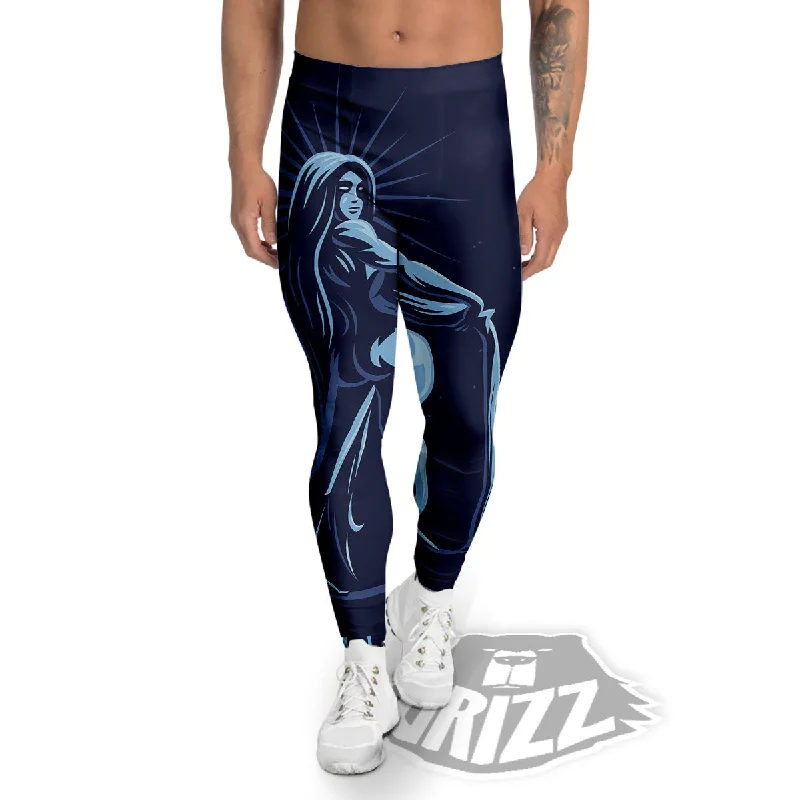 Constellation Aquarius Print Men's Leggings