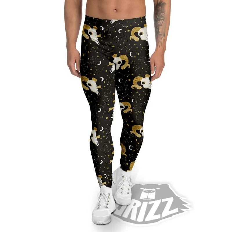 Constellation Aries Print Men's Leggings