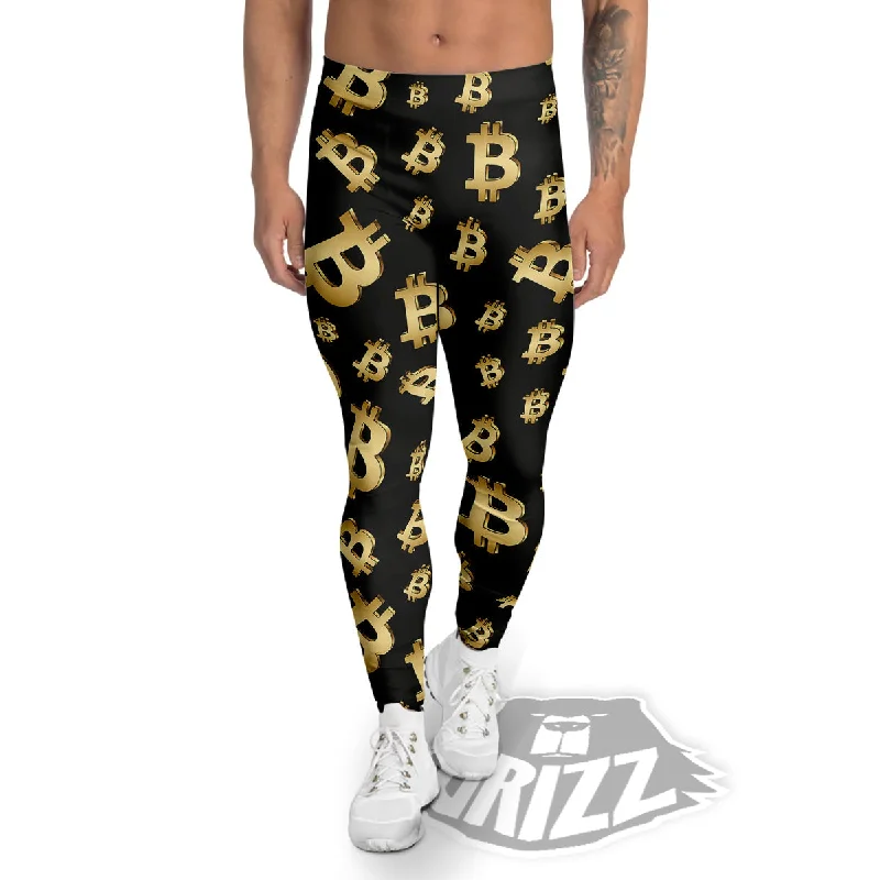 Cryptocurrency Bitcoin Print Pattern Men's Leggings