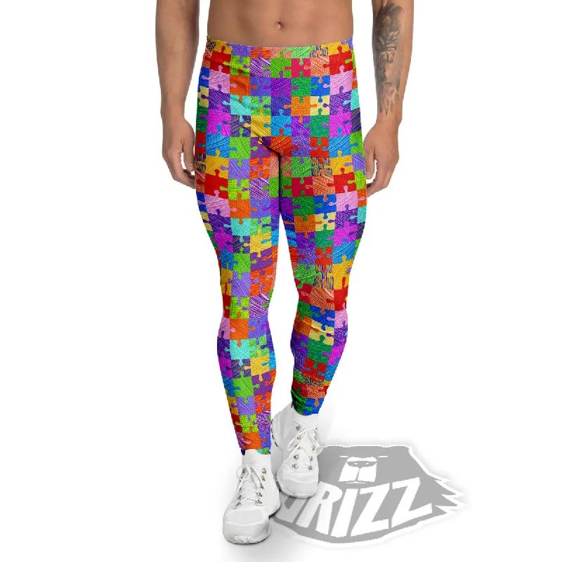 Drawing Autism Awareness Print Men's Leggings