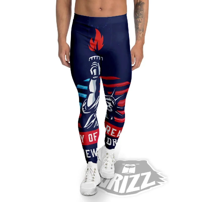 Dream Of Liberty American Print Men's Leggings