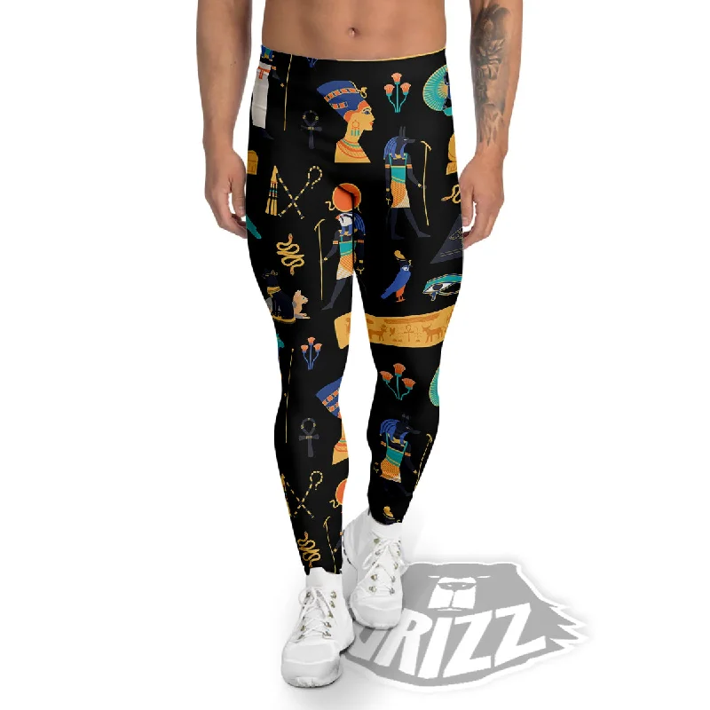 Egyptian Ancient Print Pattern Men's Leggings