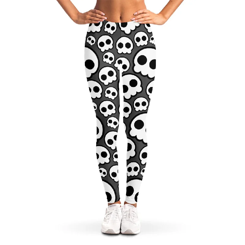 Emo Skull Pattern Print Women's Leggings