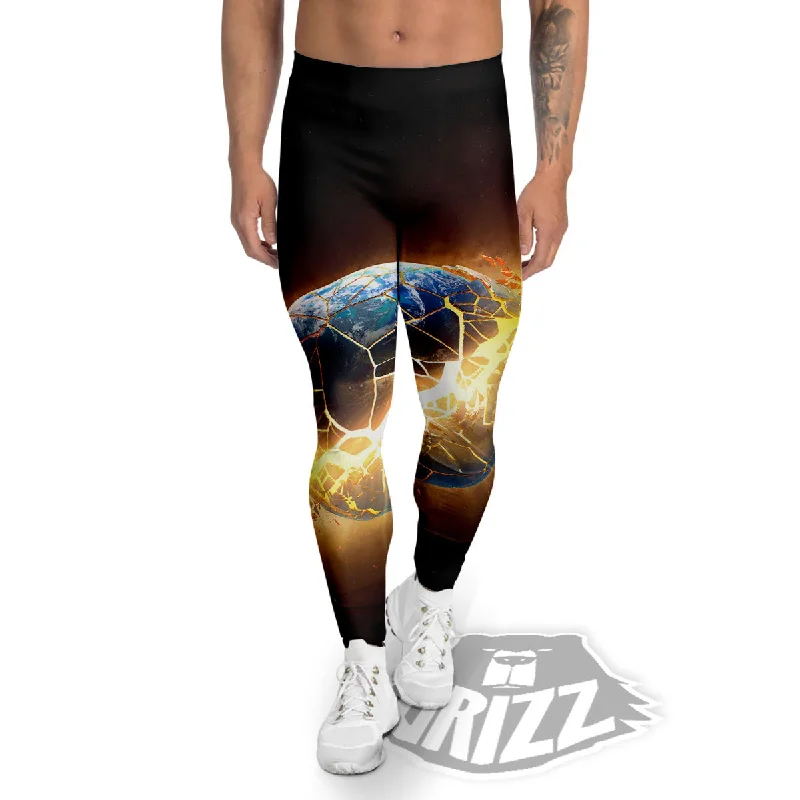 End Of The Earth Print Men's Leggings