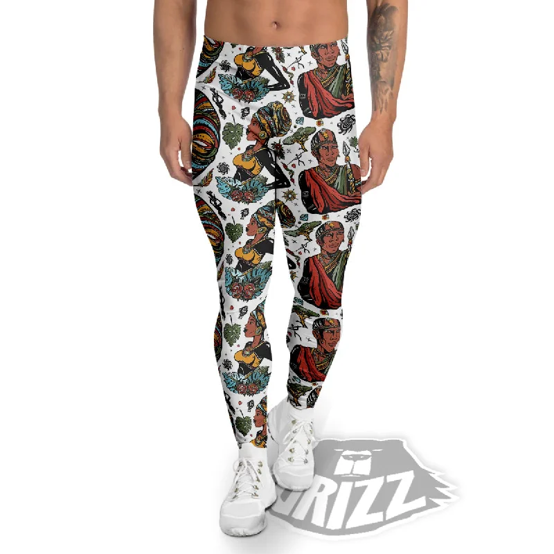 Ethnic Afro African Print Pattern Men's Leggings