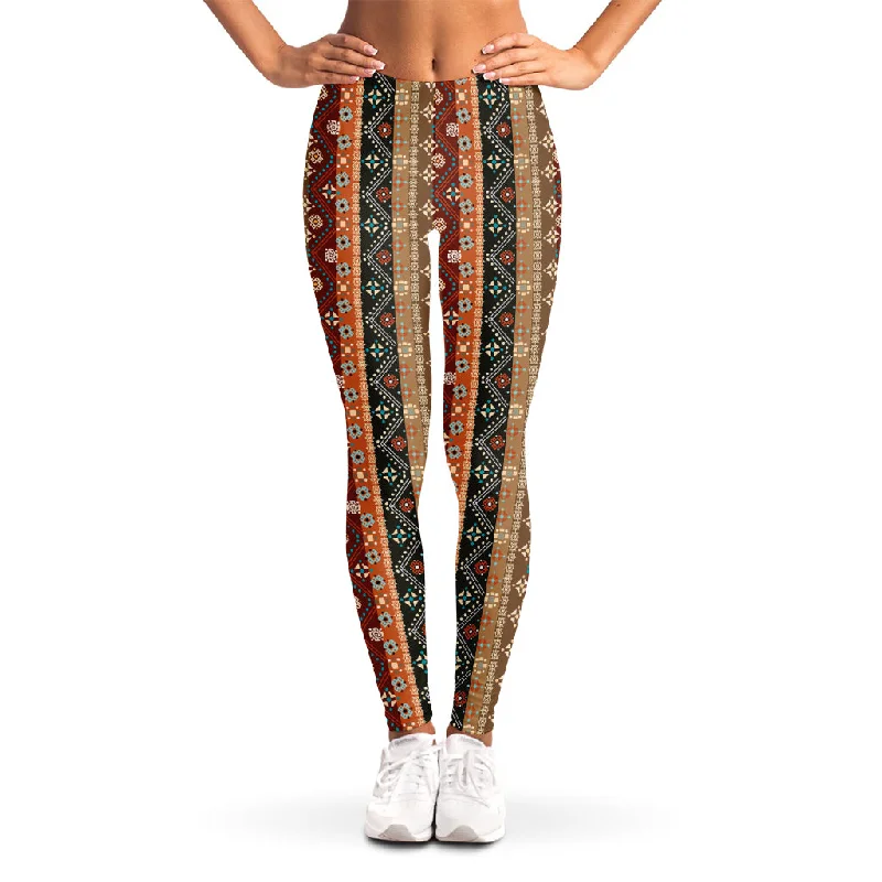 Ethnic Boho Tribal Pattern Print Women's Leggings