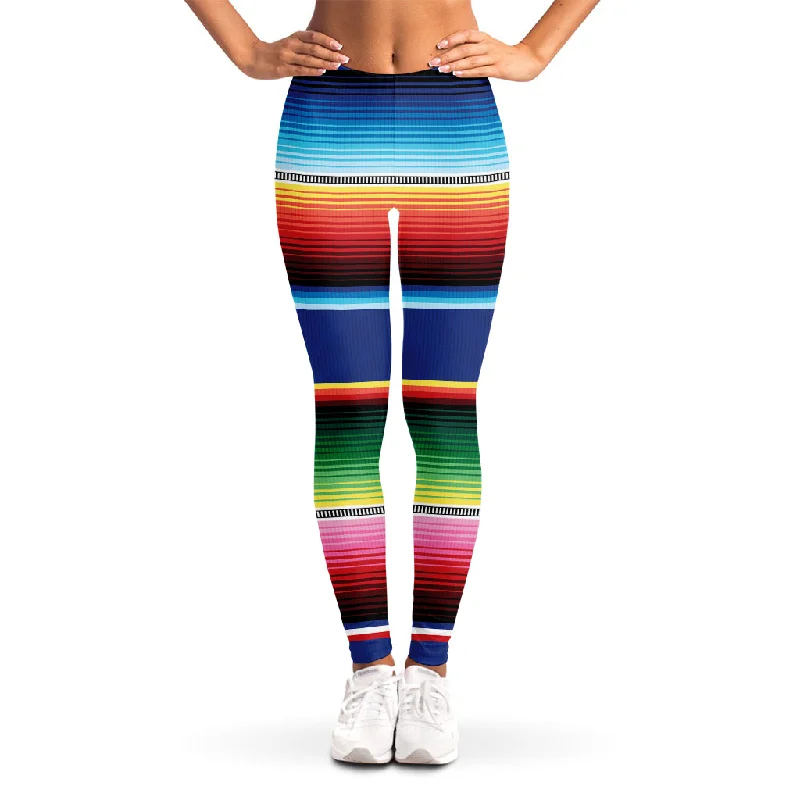 Ethnic Mexican Serape Pattern Print Women's Leggings