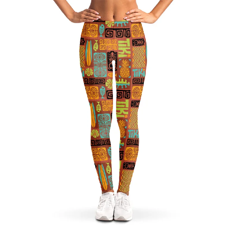 Ethnic Tiki Pattern Print Women's Leggings