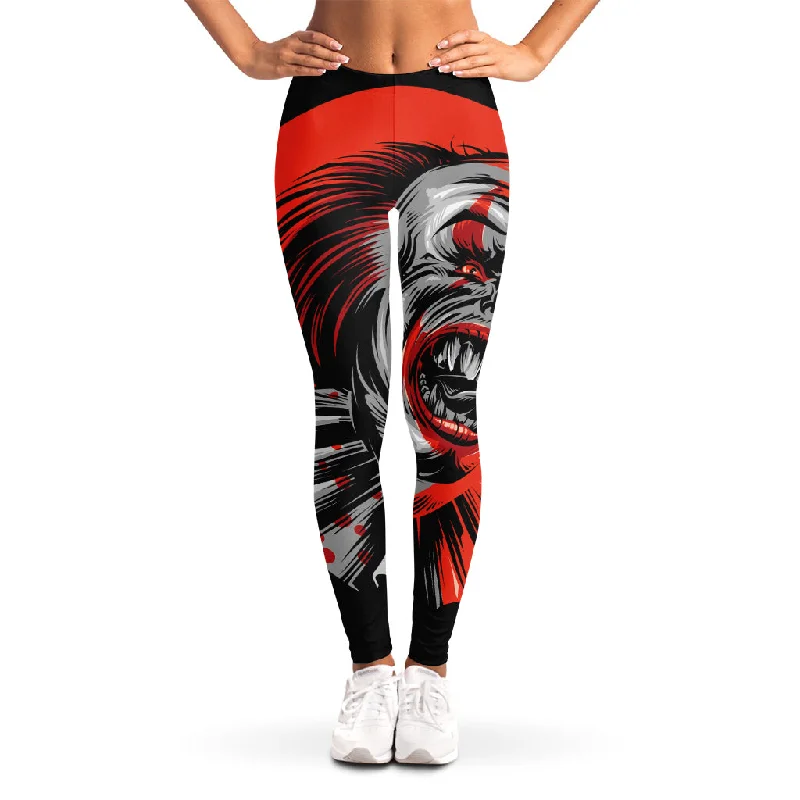 Evil Clown Print Women's Leggings