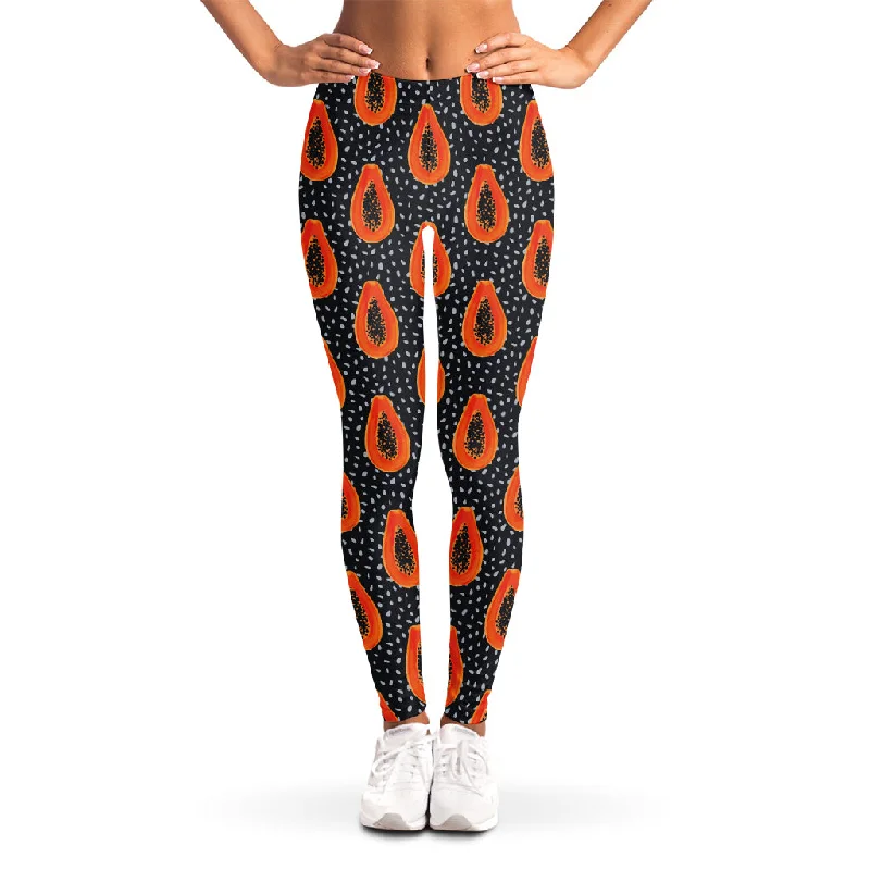 Exotic Papaya Pattern Print Women's Leggings