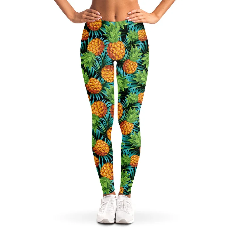 Exotic Tropical Pineapple Pattern Print Women's Leggings