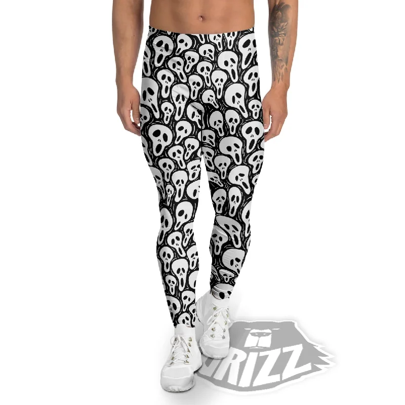 Face Scary Print Pattern Men's Leggings