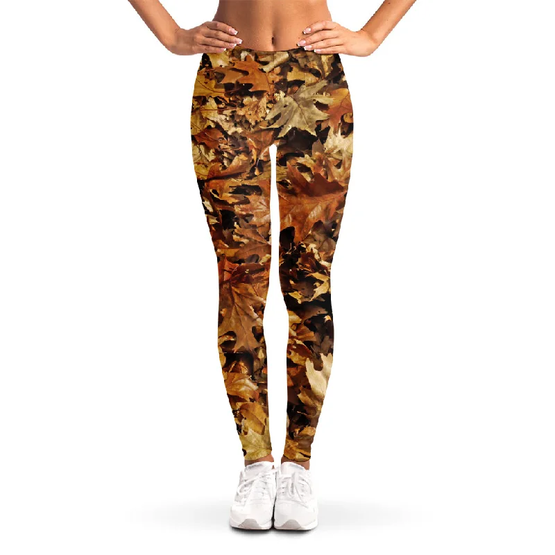 Fall Leaves Hunting Camouflage Print Women's Leggings