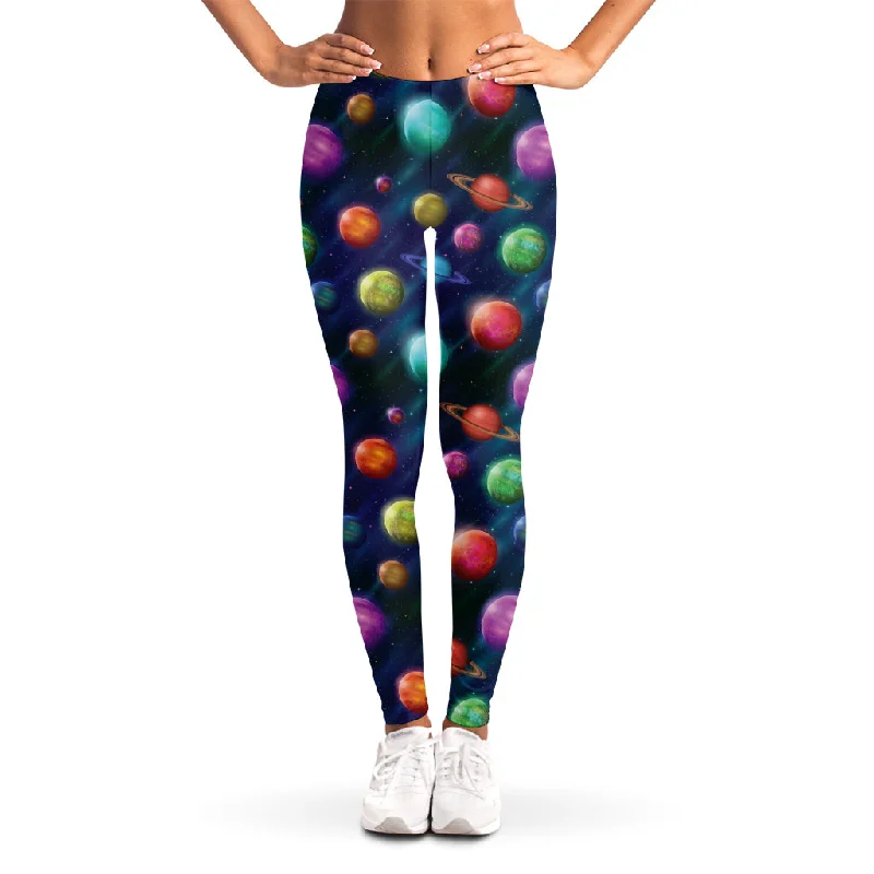 Fantastic Planets Pattern Print Women's Leggings