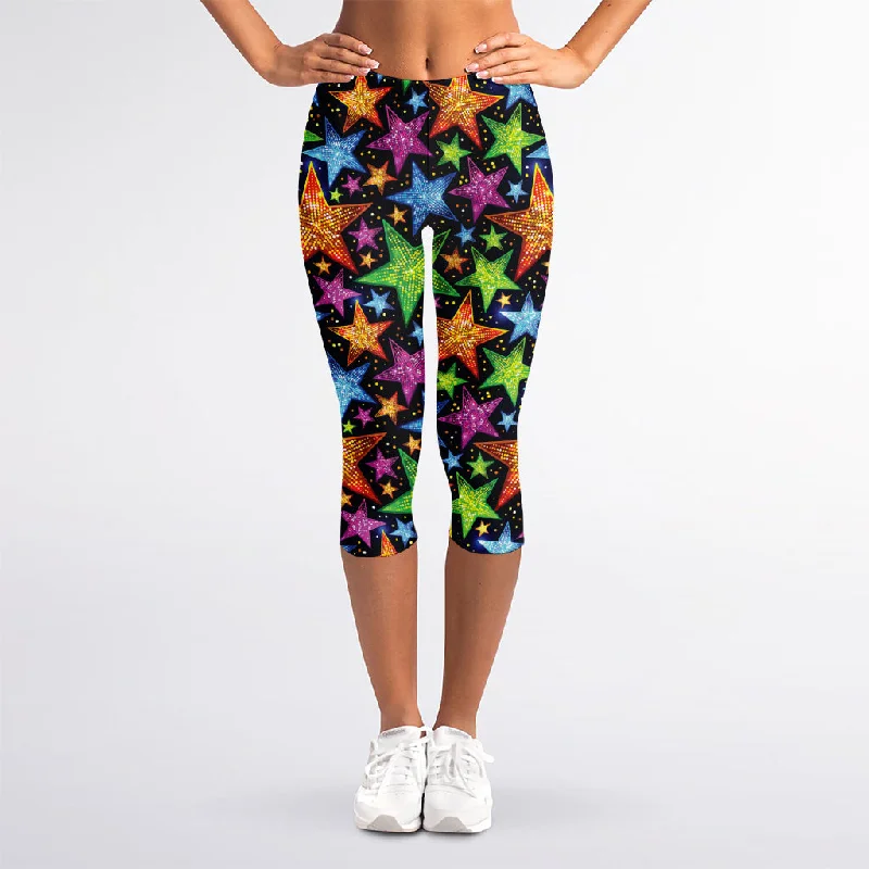 Fantastic Star Pattern Print Women's Capri Leggings