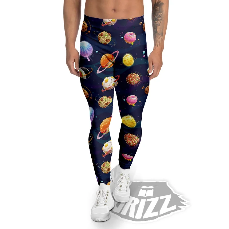 Fantasy Food Planets Print Pattern Men's Leggings