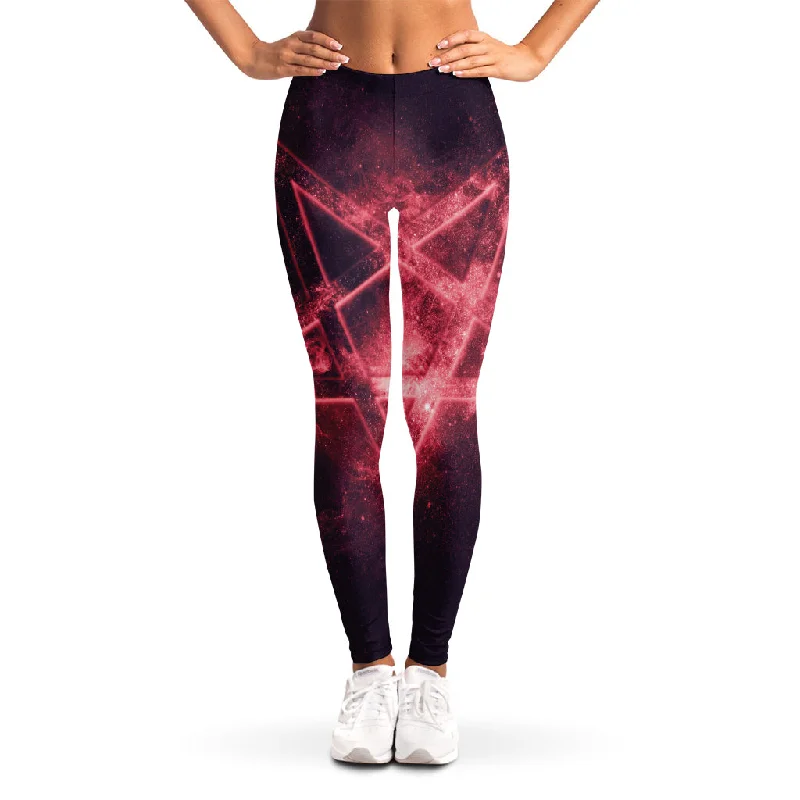 Fiery Reversed Pentagram Print Women's Leggings