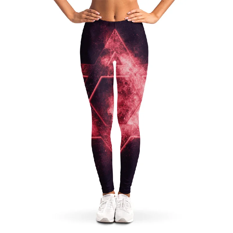 Fiery Star of David Print Women's Leggings