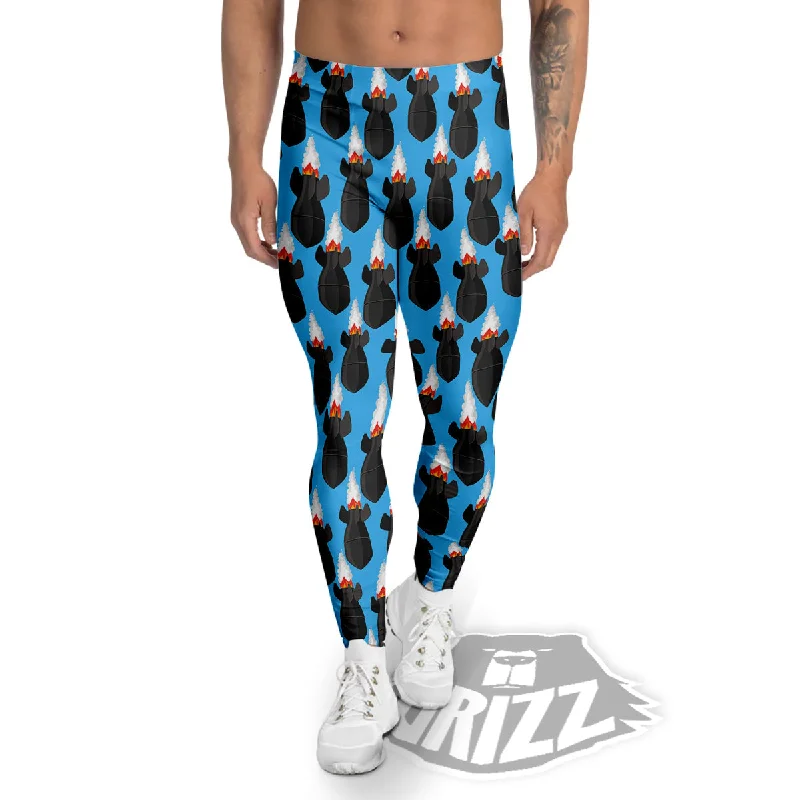 Fighting Rocket Air Bomb Print Pattern Men's Leggings