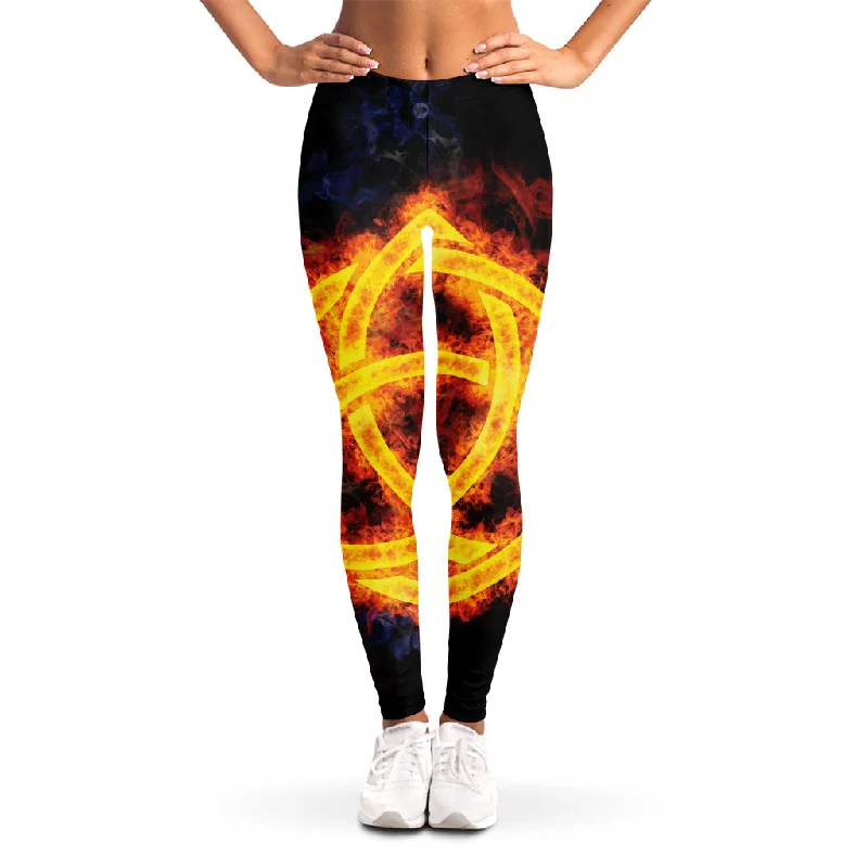 Fire Celtic Knot Print Women's Leggings