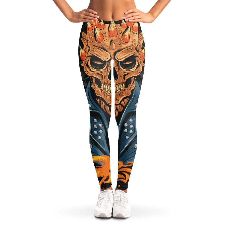 Fire Punk Devil Print Women's Leggings