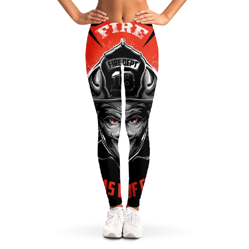 Firefighter Devil Print Women's Leggings