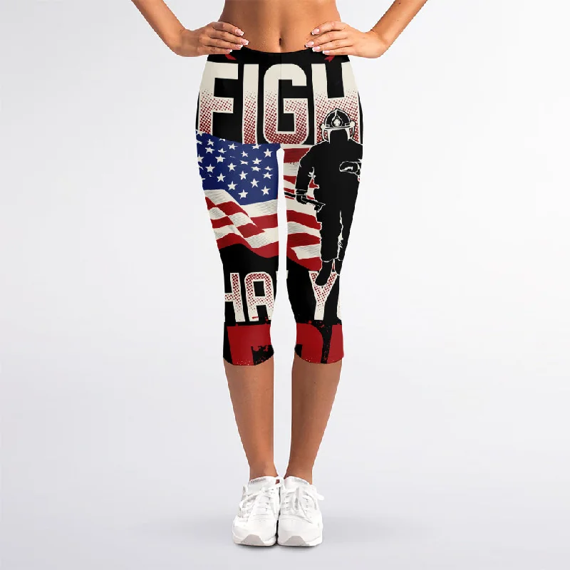 Firefighter I Fight What You Fear Print Women's Capri Leggings