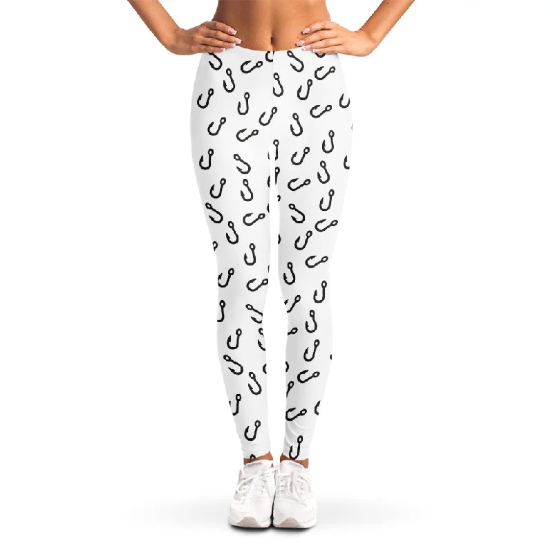 Fish Hook Pattern Print Women's Leggings