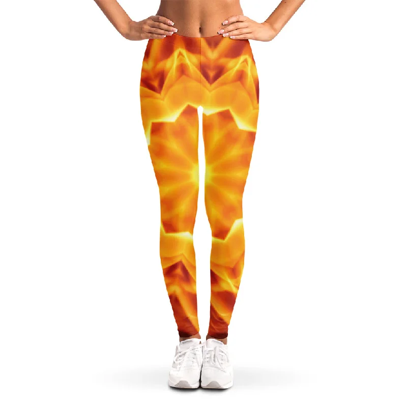 Flame Kaleidoscope Print Women's Leggings