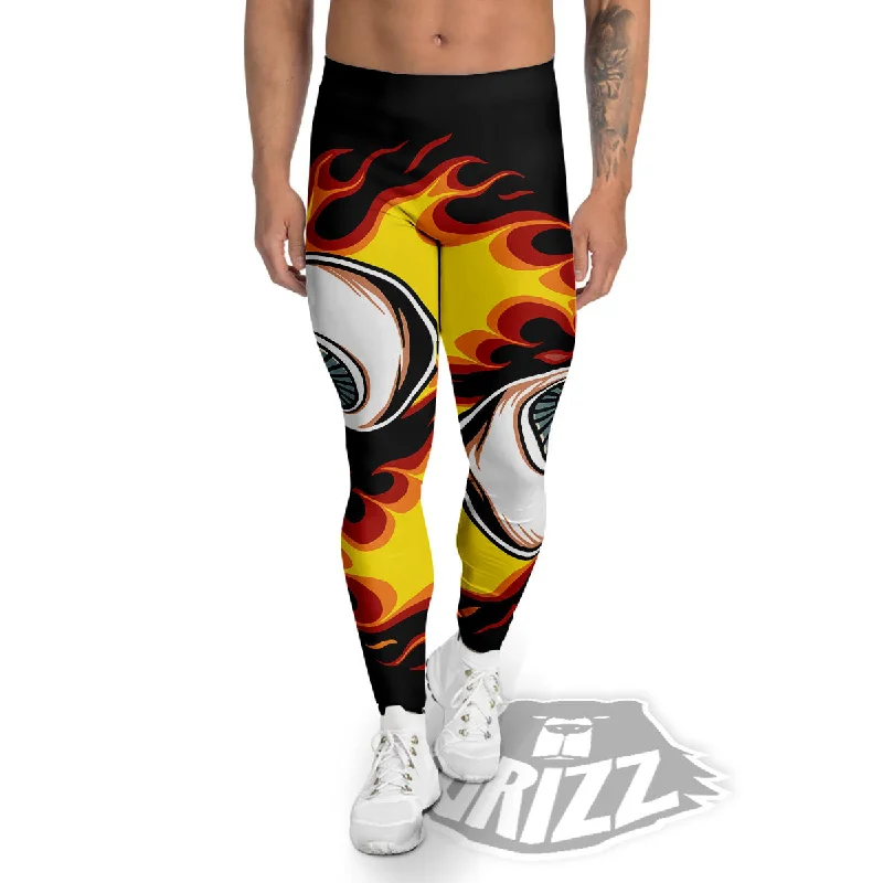 Flaming Eye Print Men's Leggings