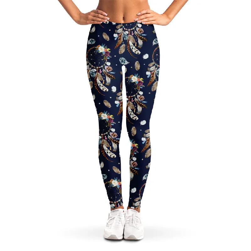 Floral Dream Catcher Pattern Print Women's Leggings