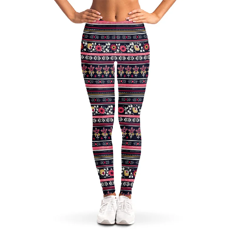 Floral Ethnic Pattern Print Women's Leggings