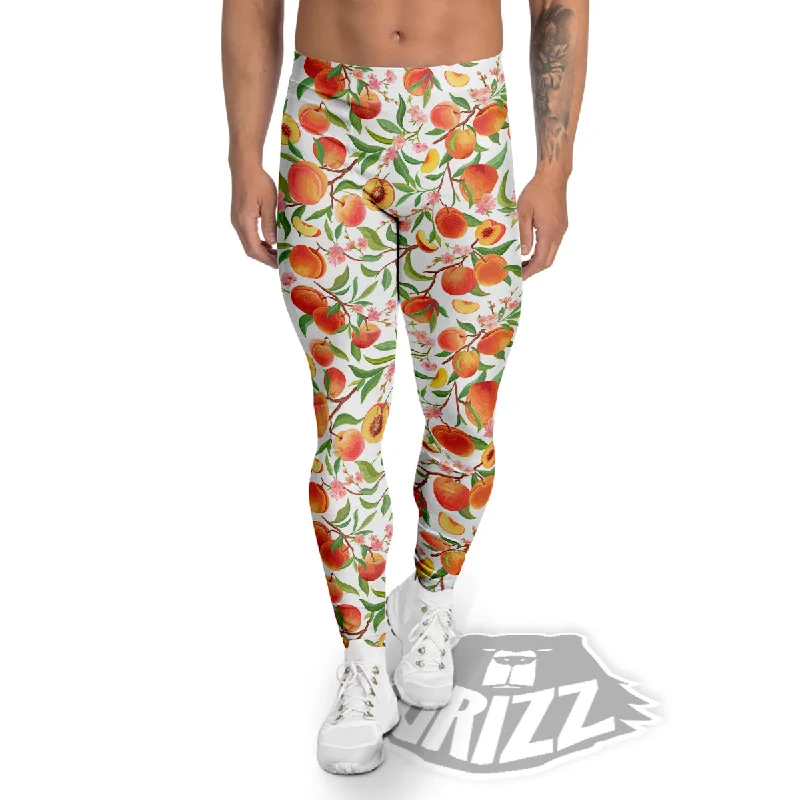 Flower Apricot And Print Pattern Men's Leggings