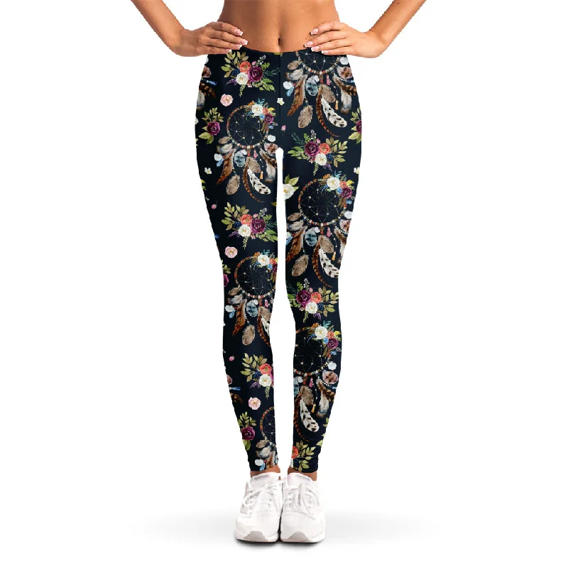 Flower Dream Catcher Pattern Print Women's Leggings