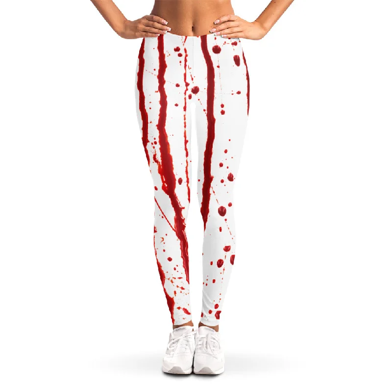 Flowing Red Blood Print Women's Leggings