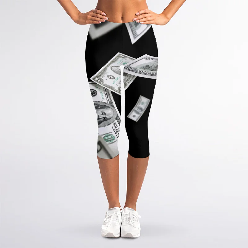 Flying USD Print Women's Capri Leggings