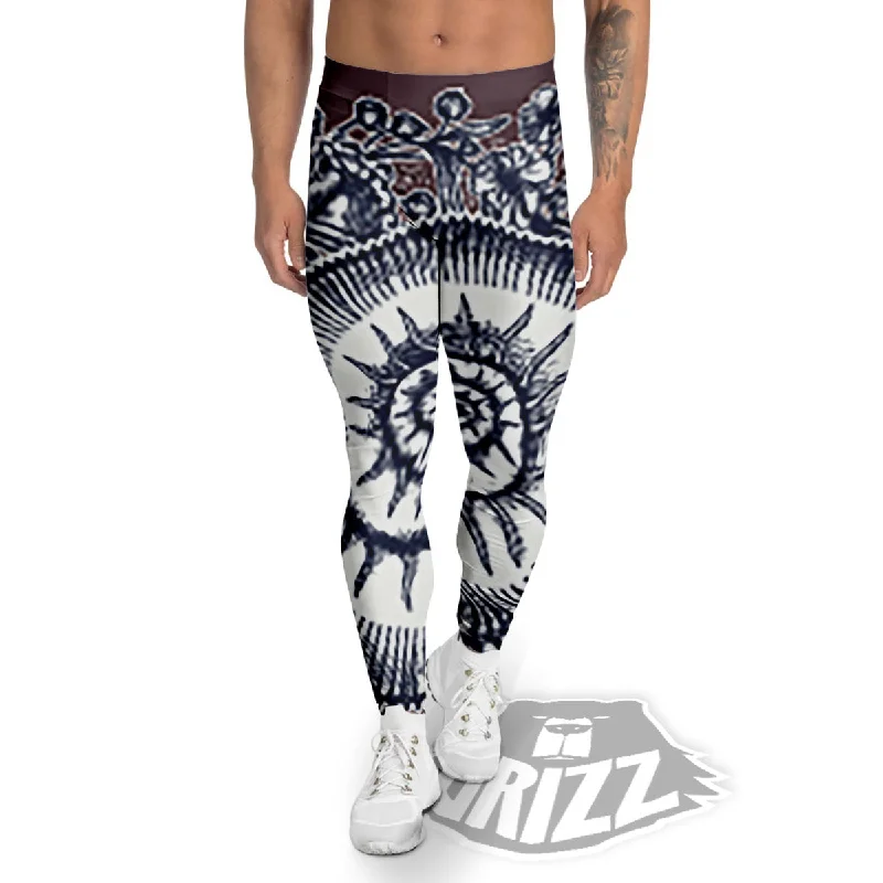 Fossil Ammonite Shell Print Men's Leggings