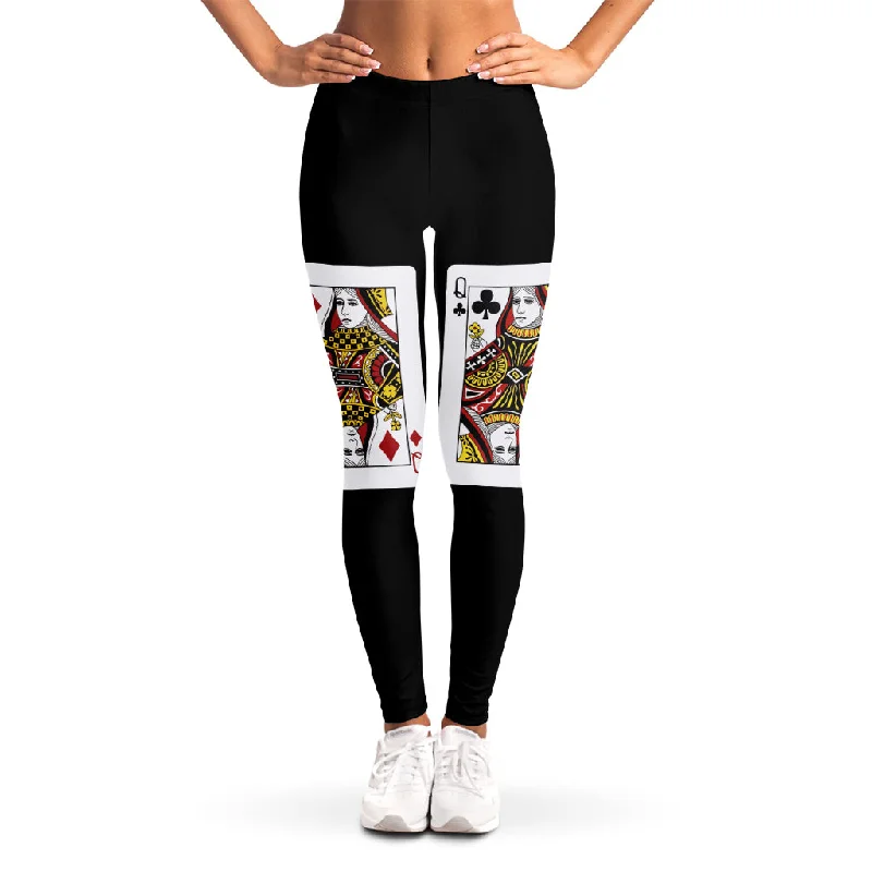 Four Queens Playing Cards Print Women's Leggings