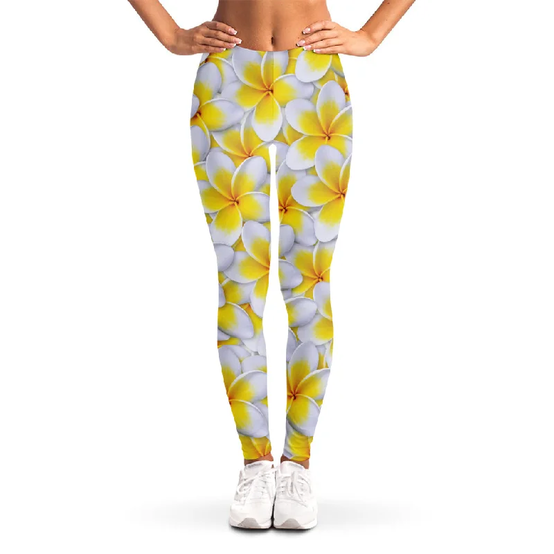 Frangipani Flower Print Women's Leggings