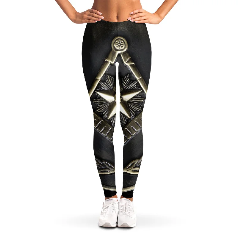 Freemasonry Medal Print Women's Leggings