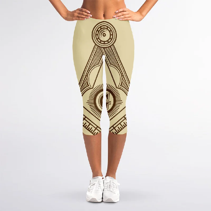 Freemasonry Symbol Print Women's Capri Leggings