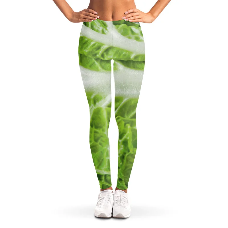 Fresh Cabbage Leaf Print Women's Leggings