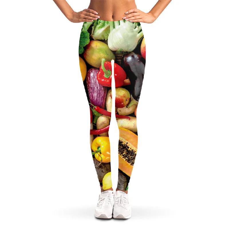 Fresh Fruits And Vegetables Print Women's Leggings