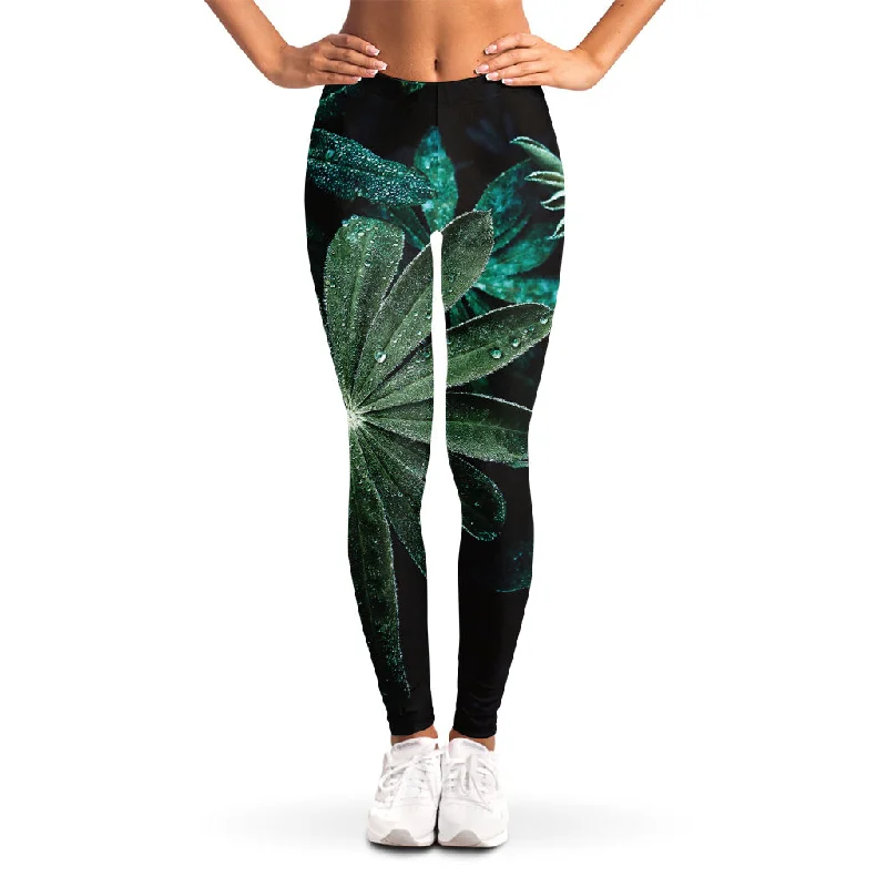 Fresh Tropical Leaf Print Women's Leggings